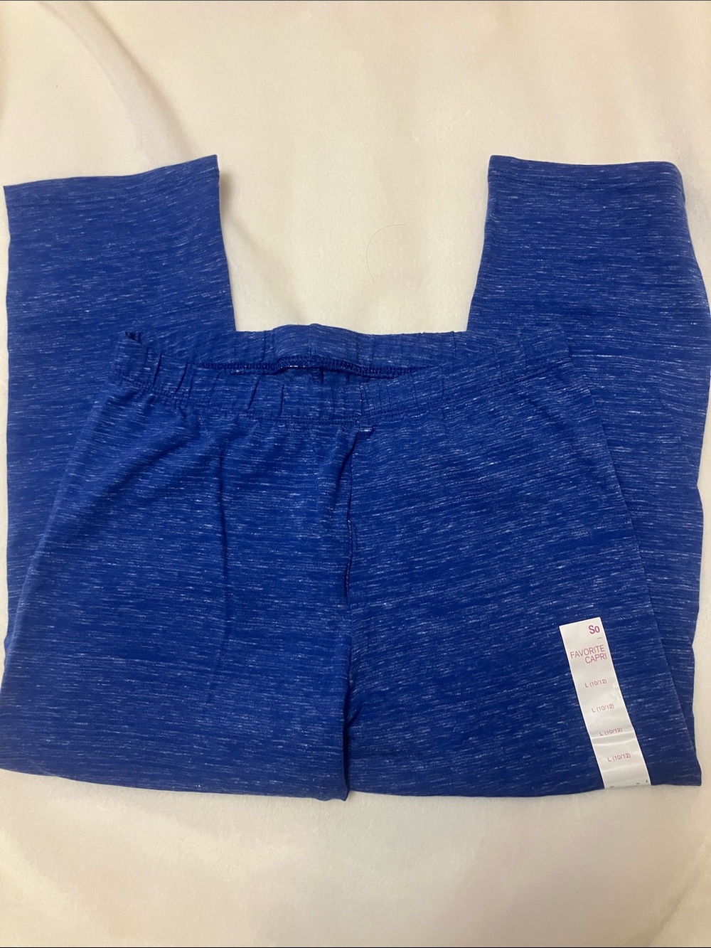 NWT Kohls SO Favorite Blue/white  Capri Size 10/12. 24” long 11” waist